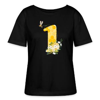 Biene zum 1. Geburtstag - Stanley/Stella Relaxed Rundhals Frauen Bio-T-Shirt SERENA - Schwarz - Vorne - Anna (173cm)