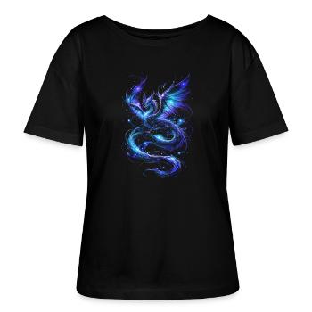 Blauer Sternenfeuerdrache - Stanley/Stella Relaxed Rundhals Frauen Bio-T-Shirt SERENA - Schwarz - Vorne - Anna (173cm)