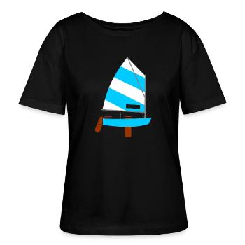 Segelboot - Stanley/Stella Relaxed Rundhals Frauen Bio-T-Shirt SERENA - Schwarz - Vorne - Anna (173cm)