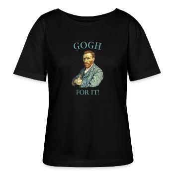 Gogh dafür! Lustiger Van-Gogh-Witz - Stanley/Stella Relaxed Rundhals Frauen Bio-T-Shirt SERENA - Schwarz - Vorne - Anna (173cm)