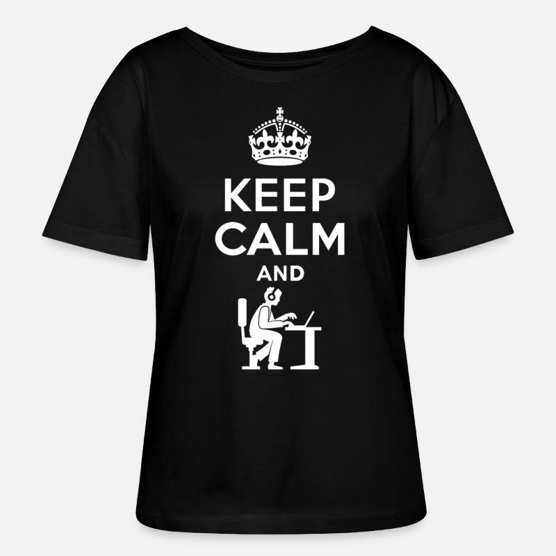 Keep Calm - Nerd - Programmieren - Gamen - Stanley/Stella Relaxed Rundhals Frauen Bio-T-Shirt SERENA - Schwarz