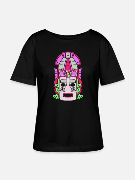 Inka Maya kalender aztec - Stanley/Stella Relaxed Rundhals Frauen Bio-T-Shirt SERENA - Schwarz