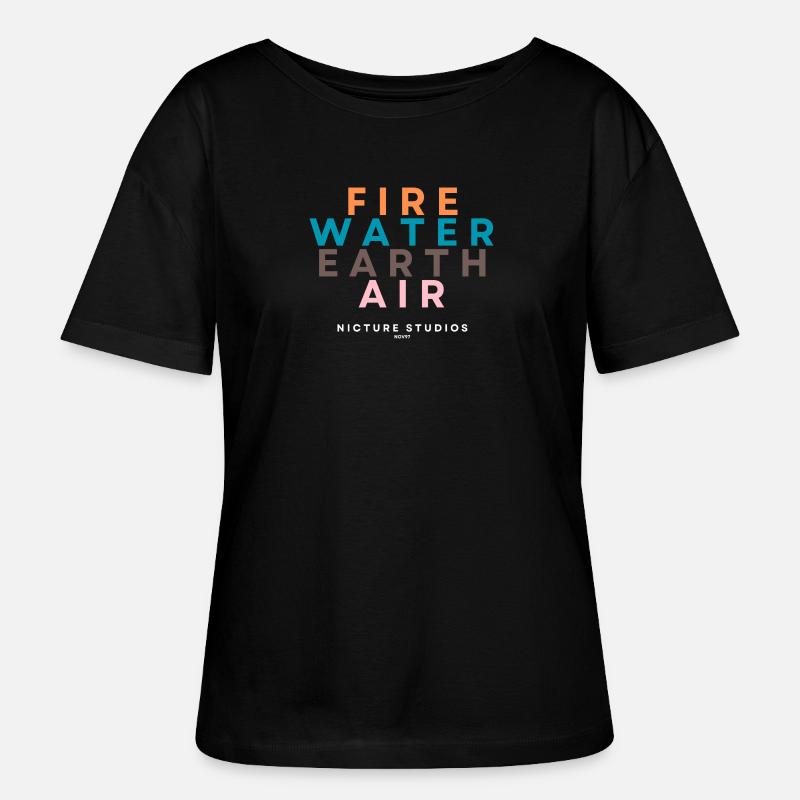 Nicture Studios Four Elements - Stanley/Stella Relaxed Rundhals Frauen Bio-T-Shirt SERENA - Schwarz