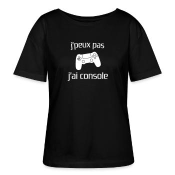 j'peux pas j'ai console - T-shirt bio à col rond SERENA Stanley/Stella Femme - noir - Devant - Anna (173cm)