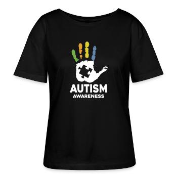 Autismus-Bewusstseins-Autismus T Shirts - Stanley/Stella Relaxed Rundhals Frauen Bio-T-Shirt SERENA - Schwarz - Vorne - Anna (173cm)