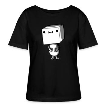 Mignon petit robot - T-shirt bio à col rond SERENA Stanley/Stella Femme - noir - Devant - Anna (173cm)