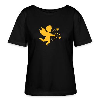 cupid - Stanley/Stella SERENA Relaxed Women’s Organic Round Neck T-shirt - black - Front - Anna (173cm)