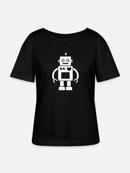 Roboter / Robot #2_1c - Stanley/Stella Relaxed Rundhals Frauen Bio-T-Shirt SERENA - Schwarz