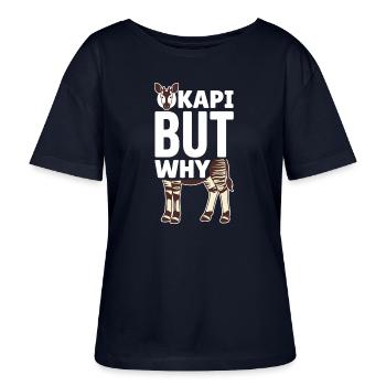 Okapi-liebhaber Okapi-tier Seltene Tierweltliebe - Stanley/Stella Relaxed Rundhals Frauen Bio-T-Shirt SERENA - Navy - Vorne - Anna (173cm)