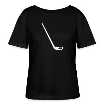 Ice hockey stick - Stanley/Stella SERENA Relaxed Women’s Organic Round Neck T-shirt - black - Front - Anna (173cm)