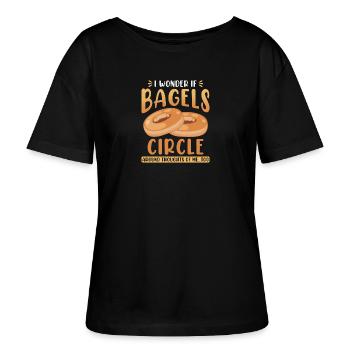 Bagels - Stanley/Stella Relaxed Rundhals Frauen Bio-T-Shirt SERENA - Schwarz - Vorne - Anna (173cm)