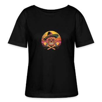 Cinco de Mayo Pumpkin - Stanley/Stella SERENA Relaxed Women’s Organic Round Neck T-shirt - black - Front - Anna (173cm)