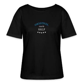 Original 100% Ralf, Geschenk, Namen - Stanley/Stella Relaxed Rundhals Frauen Bio-T-Shirt SERENA - Schwarz - Vorne - Anna (173cm)