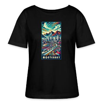 Monterrey Mexico City Travel Design - Stanley/Stella SERENA Relaxed Women’s Organic Round Neck T-shirt - black - Front - Anna (173cm)