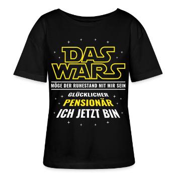 Pension - Das wars - Glücklicher Pensionär ich bin - Stanley/Stella Relaxed Rundhals Frauen Bio-T-Shirt SERENA - Schwarz - Vorne - Anna (173cm)