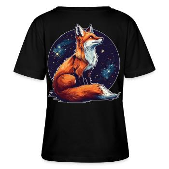 Renard avec des étoiles - T-shirt bio à col rond SERENA Stanley/Stella Femme - noir - Dos - Anna (173cm)