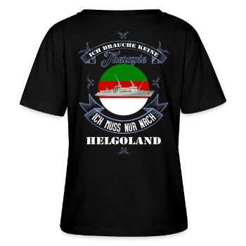 Helgoland mit der MS Helgoland in Farbe - Stanley/Stella Relaxed Rundhals Frauen Bio-T-Shirt SERENA - Schwarz - Hinten - Anna (173cm)