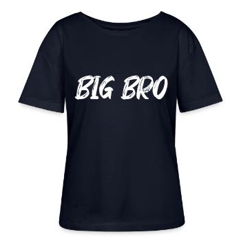 Big Bro Großer Bruder - Stanley/Stella Relaxed Rundhals Frauen Bio-T-Shirt SERENA - Navy - Vorne - Anna (173cm)
