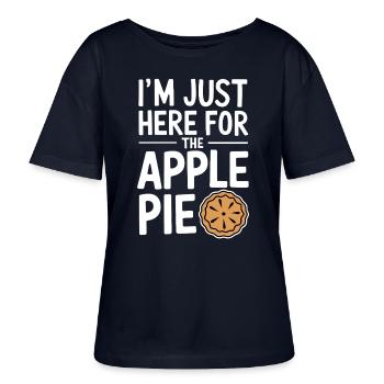 Apfelkuchen Spruch Lustiges Apple Pie Geschenk - Stanley/Stella Relaxed Rundhals Frauen Bio-T-Shirt SERENA - Navy - Vorne - Anna (173cm)