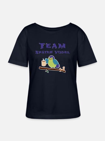 Später Vogel Morgenmuffel Schlafshirt - Stanley/Stella Relaxed Rundhals Frauen Bio-T-Shirt SERENA - Navy