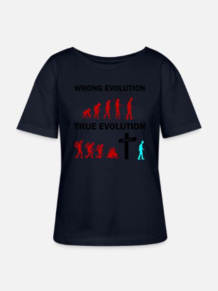 true evolution jesus - Stanley/Stella Relaxed Rundhals Frauen Bio-T-Shirt SERENA - Navy