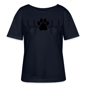 Pfote Herzschlag - Stanley/Stella Relaxed Rundhals Frauen Bio-T-Shirt SERENA - Hellrosa - Vorne - Luana (180cm)