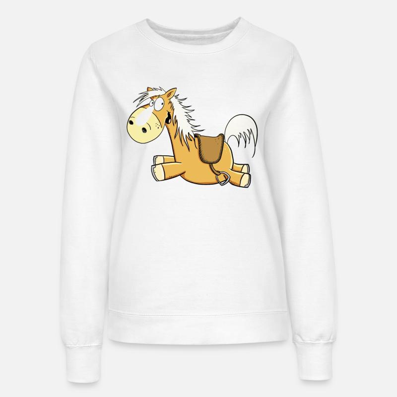 Happy Haflinger Fuchs Pferd I Reiter Geschenk - Frauen Sweatshirt - Weiß