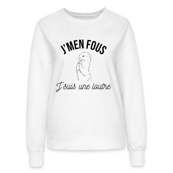 J'men fous j'suis une loutre - Sweat Femme - blanc - Devant - AI Model Female 172 dark (172cm)