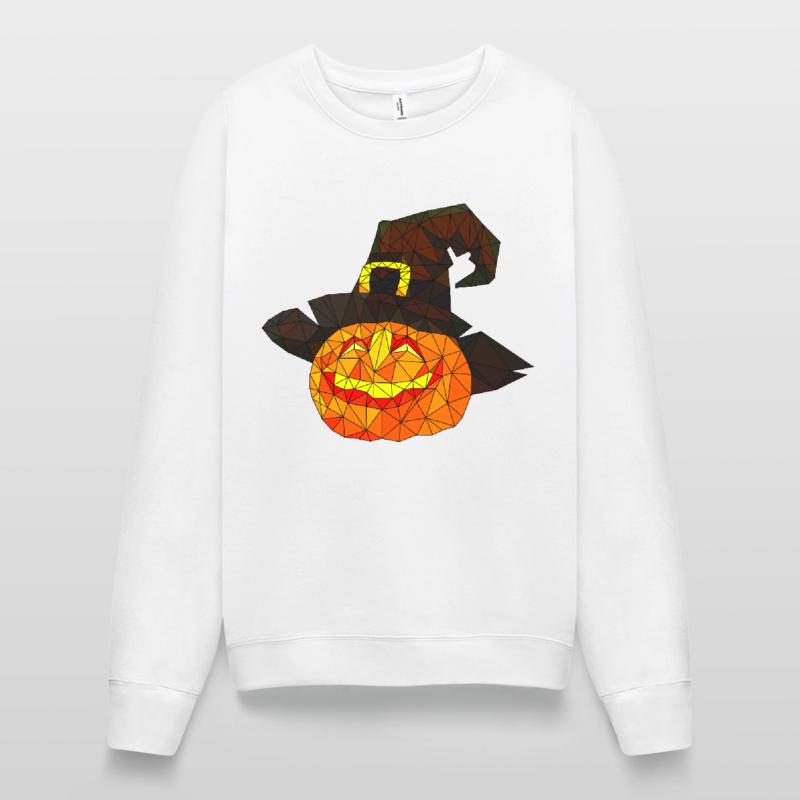Polygonal Halloween Pumpkin Triangular Poly Art Women’s Sweatshirt