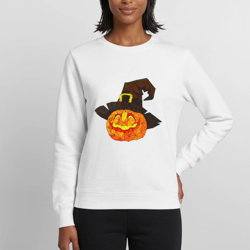 Polygonal Halloween Pumpkin Triangular Poly Art Women’s Sweatshirt