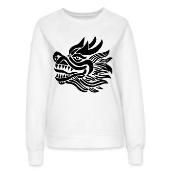 Tête de dragon chinois (noir) - Sweat Femme - blanc - Devant - AI Model Female 172 dark (172cm)