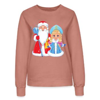 Ded Moroz Snegurotschka russischer Weihnachtsmann - Frauen Sweatshirt - Altrosa - Vorne - AI Model Female 172 dark (172cm)