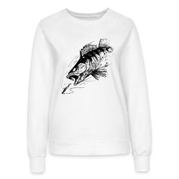 Fish of life! - Fishing Tshirt Zander Attack 2 - Women’s Sweatshirt - white - Front - AI Model Female 172 dark (172cm)