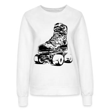 Roller Skates - Women’s Sweatshirt - white - Front - AI Model Female 172 dark (172cm)