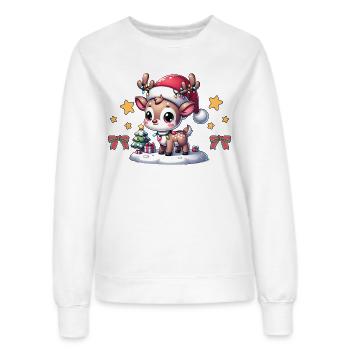 Lustiges Rentier Design für Fest der Liebe - Frauen Sweatshirt - Weiß - Vorne - AI Model Female 172 dark (172cm)