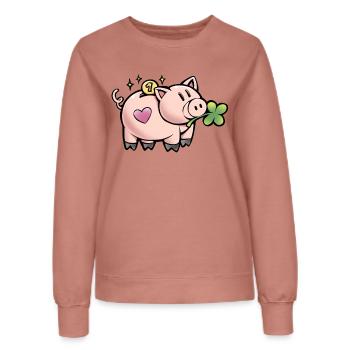 Sweet piggy bank - Women’s Sweatshirt - dusky rose - Front - AI Model Female 172 dark (172cm)