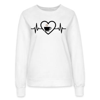 Kaffee Herz Tasse Heiß Getränk Pause - Frauen Sweatshirt - Weiß - Vorne - AI Model Female 172 dark (172cm)
