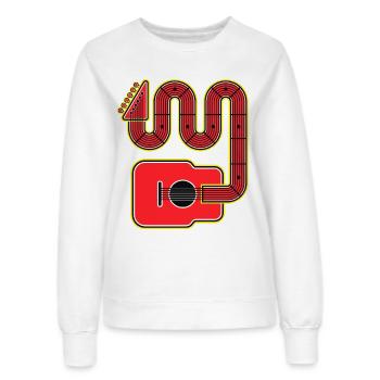 Red Abstract Shape Guitar - Women’s Sweatshirt - white - Front - AI Model Female 172 dark (172cm)