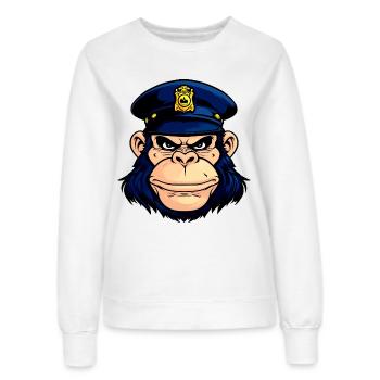 Police des singes - Sweat Femme - blanc - Devant - AI Model Female 172 dark (172cm)