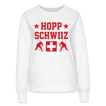 Hopp Schwiiz Eishockey Nationalstolz Fans - Frauen Sweatshirt - Weiß - Vorne - AI Model Female 172 dark (172cm)