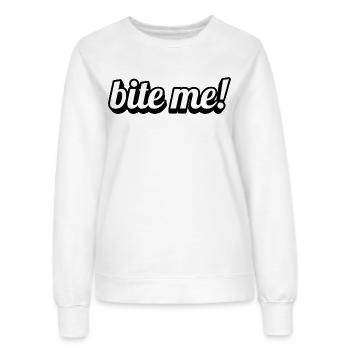 Mords-moi ! Faute de frappe ludique - Sweat Femme - blanc - Devant - AI Model Female 172 dark (172cm)
