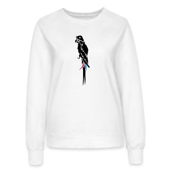 Parrot pirate with eye patch, pirate hat and hook - Women’s Sweatshirt - white - Front - AI Model Female 172 dark (172cm)