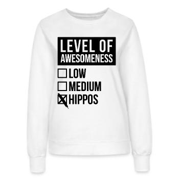 Nilpferd - Frauen Sweatshirt - Weiß - Vorne - AI Model Female 172 dark (172cm)
