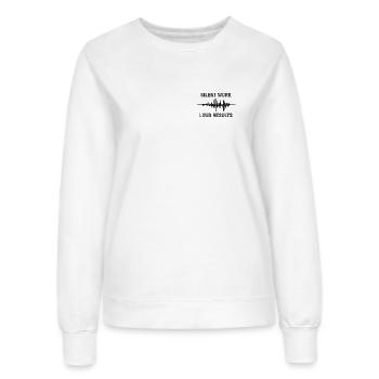 Silent WDRK – Loud Results - Women’s Sweatshirt - white - Front - AI Model Female 172 dark (172cm)