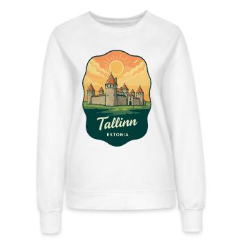 Tallinn Medieval City Vintage-Abzeichen - Frauen Sweatshirt - Weiß - Vorne - AI Model Female 172 dark (172cm)