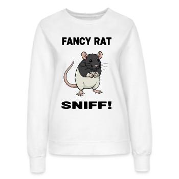 Rat Domestique Fancy Rat Sniff Rongeur - Sweat Femme - blanc - Devant - AI Model Female 172 dark (172cm)