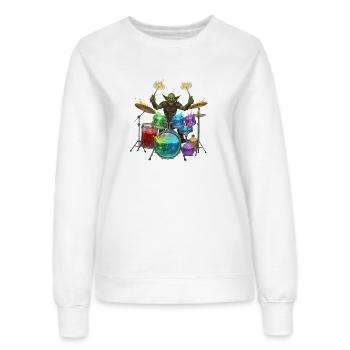 Kobold mit Trommeln - Frauen Sweatshirt - Weiß - Vorne - AI Model Female 172 dark (172cm)