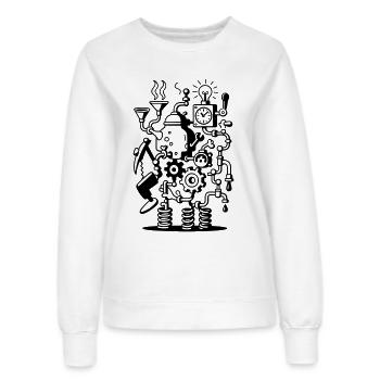 Machine folle - Sweat Femme - blanc - Devant - AI Model Female 172 dark (172cm)