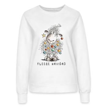Fleece Navidad Weihnachtsschaf Cartoon Schaf - Frauen Sweatshirt - Weiß - Vorne - AI Model Female 172 dark (172cm)
