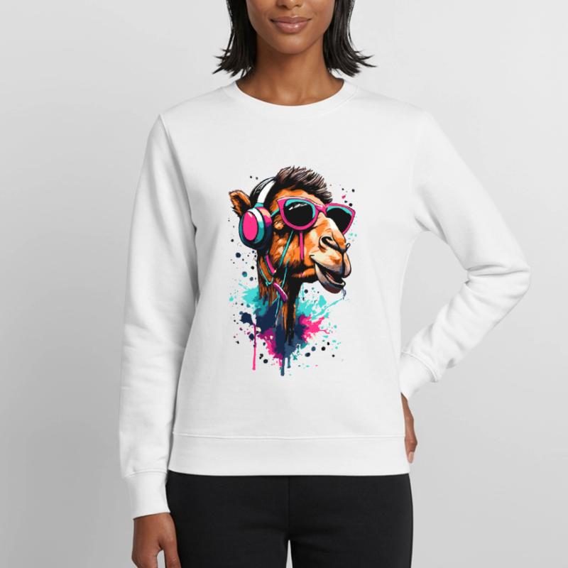 Kamel Dromedar Farbenfroh mit Kopfhörer - DJ Kamel Frauen Sweatshirt